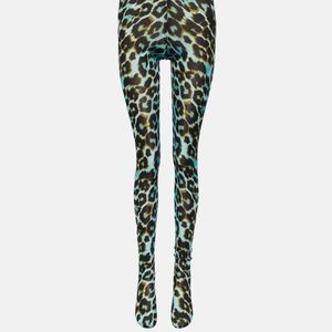 Alex Perry Cadie Leopard Print Tights